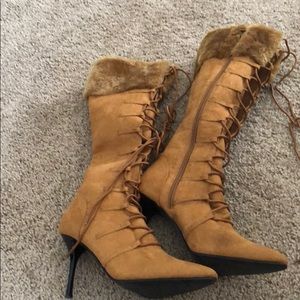 Suede lace up boots
